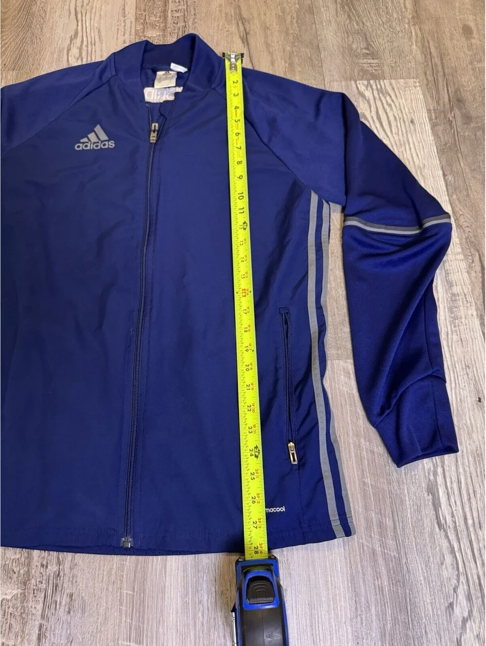 Adidas Climacool Madrid Men’s Medium Blue Full Zip Track Jacket 3 Stripe